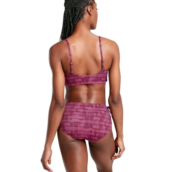 Athleta D-DD Scoop Printed Bikini Top Tahiti Vintage Plum Size XL - Picture 5 of 6